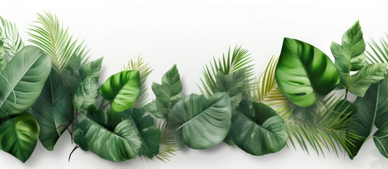 Tropical leaves cast a natural shadow over a white textured backdrop perfect for enhancing product...