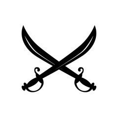 サーベルのシルエットアイコン ベクターイラスト