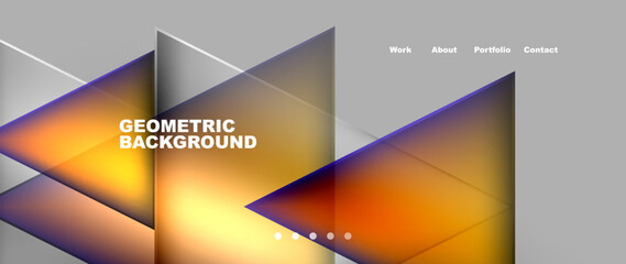 Fototapeta premium Flowing bright neon gradients geometric abstract background with triangles and lines. Fluid color pattern of color liquid gradient background for wallpaper, banner, background, card, landing page