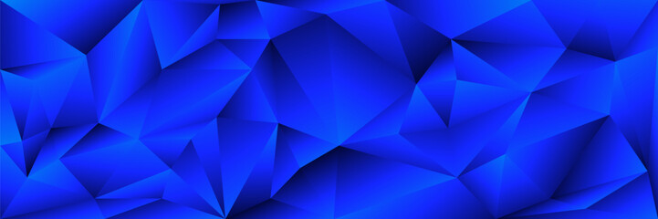 wide solid blue color polygon texture background