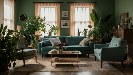 Fototapeta na wymiar living room with a furniture