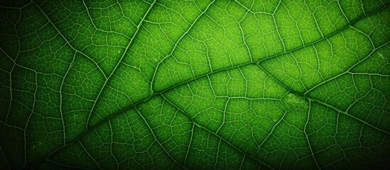 Macro photograph of green leaf structure with intricate details on a textured background ideal for a copy space image