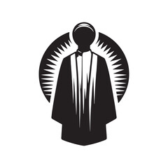 Minimalist Thobe Vector Silhouette: The Elegance and Cultural Heritage of Middle Eastern Men's Traditional Attire- Thobe Illustration - Thobe Vector Silhouette.