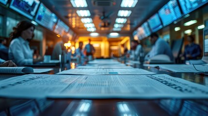  Journalistic hub: the newsroom background, illustrating the fast-paced atmosphere where news is gathered, verified, and delivered.