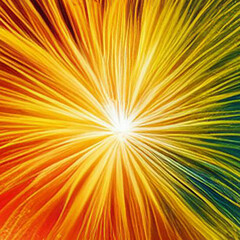 Obraz premium 正方形 放射状に広がるカラフルな花火みたいな背景