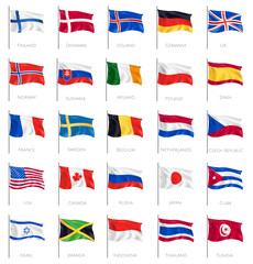 25 nation flags collection