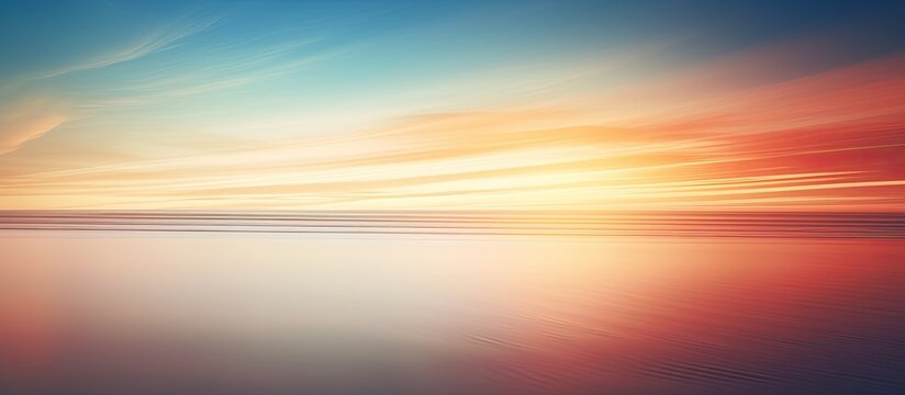Blurry abstract sunset image on beach for background with copy space