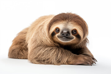 Naklejka premium Sloth over isolated white background. Animal