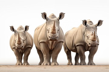 Obraz premium Rhino over isolated white background. Animal