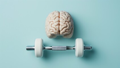 A human brain lifting weights