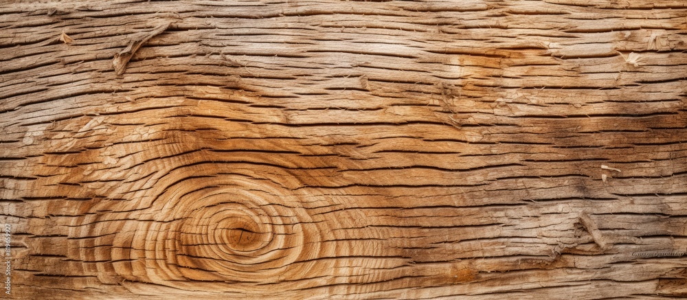 Sticker the texture of coniferous wood with the bark detail in the background allowing for a copy space imag
