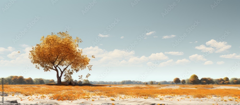 Wall mural the foliage appears exceptionally parched in the copy space image