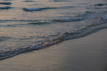Sea beach silhouette sunset light summer vacation