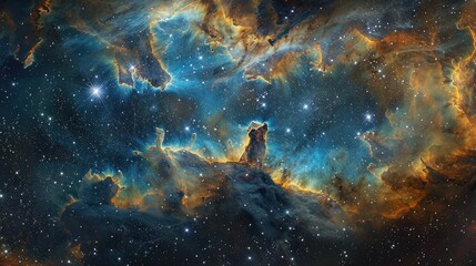 Obraz premium Abstract space background with cosmic nebula and stars