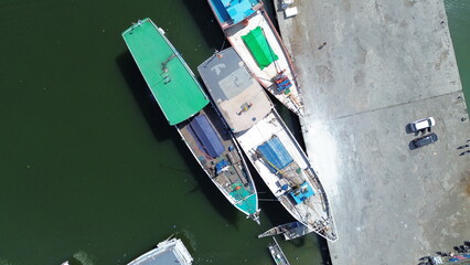 Aerial view, harbor atmosphere