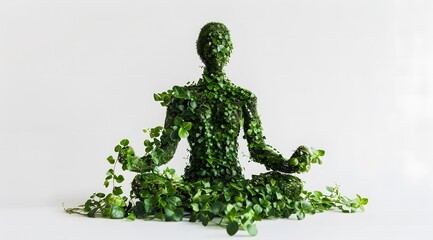 green plant in the shape of a yoga man,international yoga day