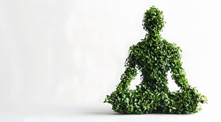 green plant in the shape of a yoga man,international yoga day