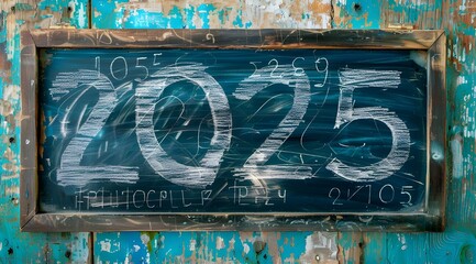 wall with numbers 2025 ,new year