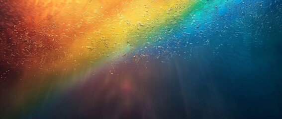 Rainbow in the dark sky, blue and yellow gradient, closeup, texture background, grainy, smooth gradient, textured gradient, 