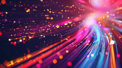 Obraz premium Light lines, fiber optics, speed lines, futuristic background. data transmission , high speed internet s
