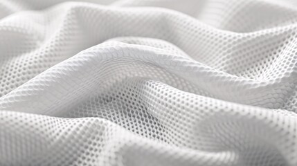 Detailed close-up of breathable white jersey fabric for sportswear - Powered by Adobe