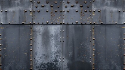 Detailed view of a metal surface with visible rivets