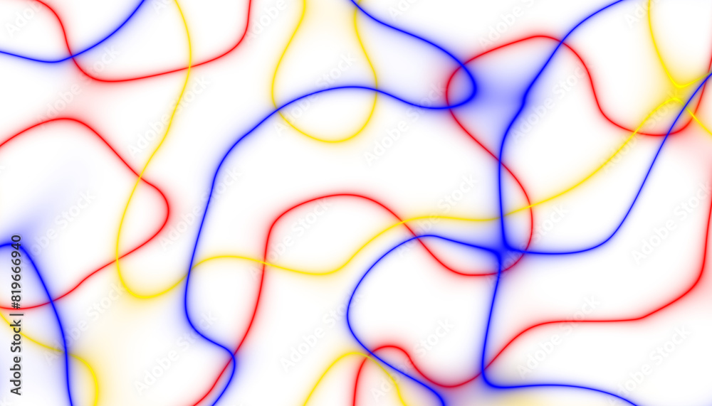 Aufkleber Abstract colorful spectrum thin linear abstract curved wavy wide pattern for background, wallpaper, banner, label etc. Overlay png design