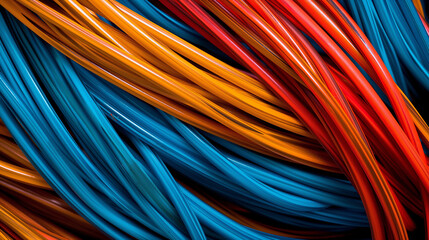 Abstract background of colorful curved wires.