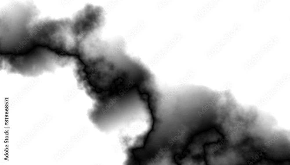 Fototapete black smoke steam isolated transparent background. fog and mist effect for text or space. overlay wi