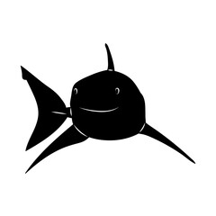 shark swimming silhouette on a white background vector