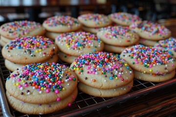 Various crumbl cookies professional advertising food photography