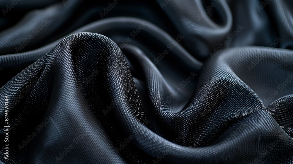 Wall mural texture close-up of sleek black athletic jersey fabric, great for dynamic design projects. - Wall murals