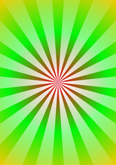Green Gradient Fusion with Radiant White Rays - Vertical Sunburst Background