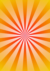 Orange Radiant Gradient Fusion: Sunburst White Rays Vertical Background