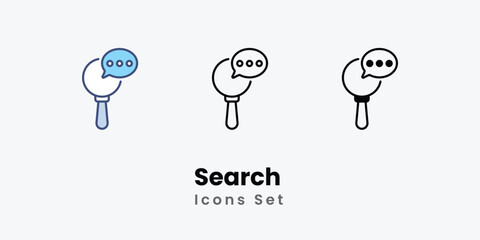 Search icons set vector stock illustration