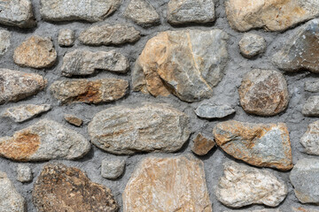 Closeup texture of natural stone wall on house