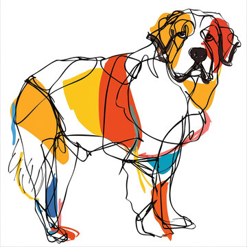 recommend clip art: Create a Stunning One-Line Drawing of a Majestic Newfoundland Dog