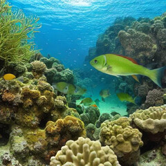 Fototapeta premium coral reef and fish
