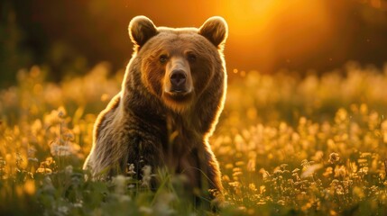 Brown bear in a meadow