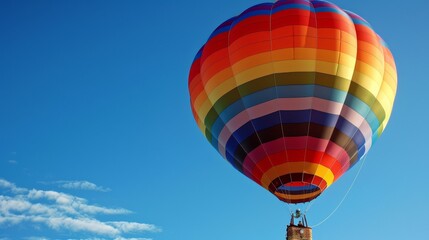 Fototapeta premium Hot Air Balloon with Rainbow Design: Majestic LGBTQ+ Symbol of Adventure and Freedom