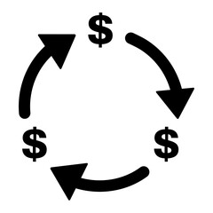 Dollar money change icon, trade cash information web symbol, convert sign vector illustration