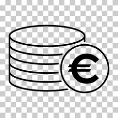 Euro stack coin, flat icon money design, cash sign vector illustration