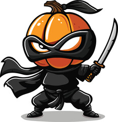 Cute ninja pumpkin