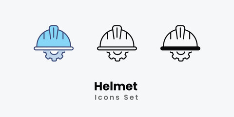 Helmet icons set vector stock illustration