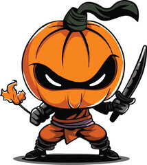 Cute ninja pumpkin