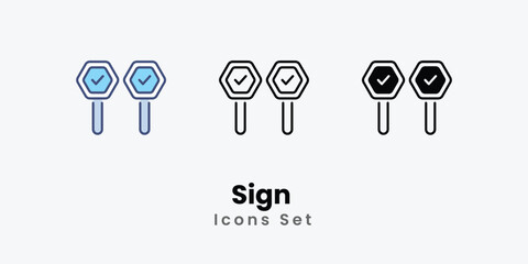 Sign icons set vector stock illustration