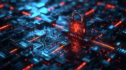 A computer chip with a key on it