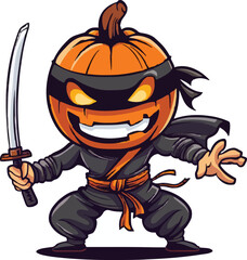 Cute ninja pumpkin