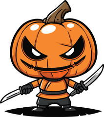 Cute ninja pumpkin