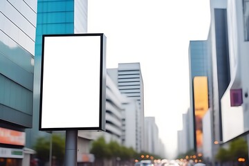 Obraz premium blank white billboard outdoors. public information boards in cities, stations and bus stops